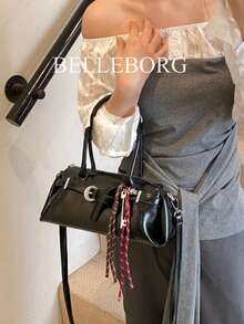 BELLEBORG Elegant Versatile Vintage Textured Women's Handbag - Black - View 5