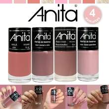 Kit 5 Esmaltes Anita Delicada Tons Nude Rosado Cremoso Glitter Esmalte Atacado - 4 Cores - Visão 1