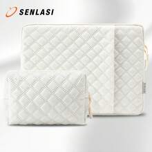 SENLASI 13-16 吋筆電保護套，相容 MacBook Air Pro 13 14 吋 M1 M2 M3、Neo A18、Air 15 吋 M2 M3、Pro 16、HP 筆記型電腦，便攜式筆電收納包，附滑順拉鍊與額外配件袋，白色 - 查看 10