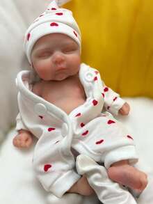 8 Inch Full Silicone Reborn Baby Doll Peach Girl Open Design Soft Elastic Touch Suitable For Play And Collection (Anatomically Correct) - Silicone - View 4