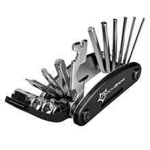 ROCKBROS 1PC Bicycle Repair Combination Tool Bicycle Multifunctional Tool 16-In-1 Folding Repair Kit Black ﻿ - Silver - View 8