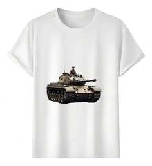 Tshirt Muscle Freaks Tanque Militar Estilo Vehículo De - Blanco - Ver 1