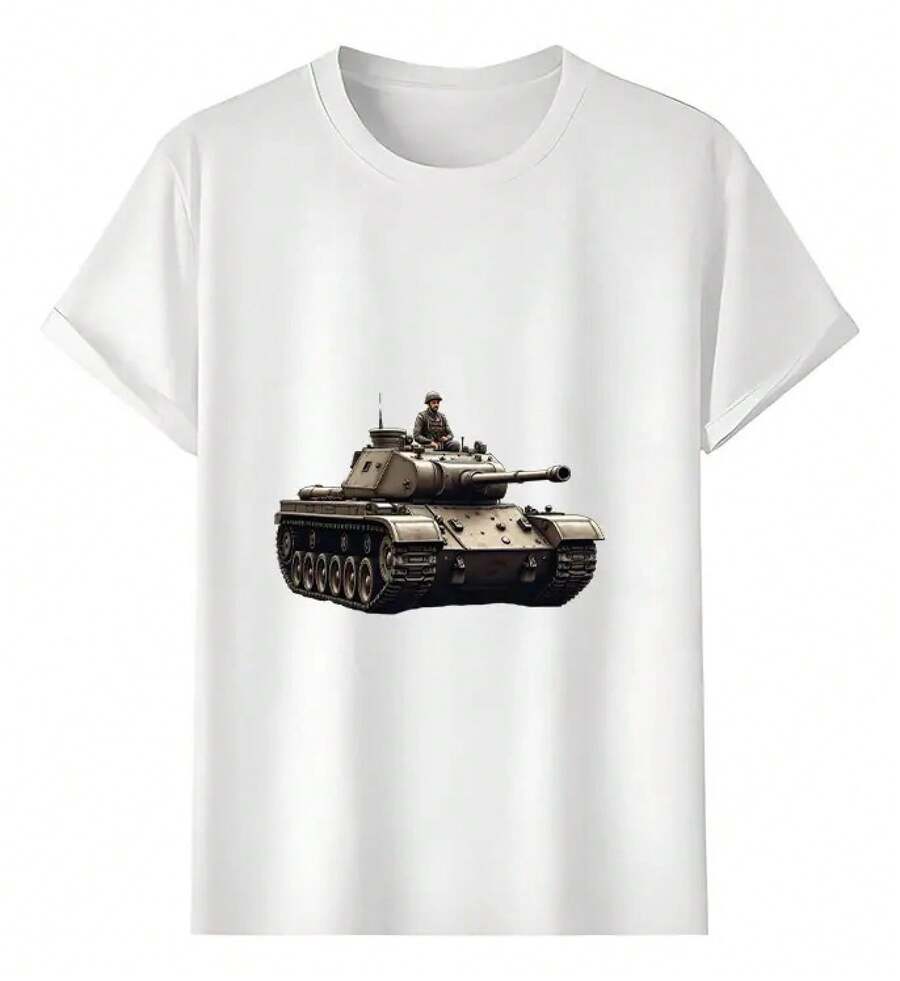 Tshirt Muscle Freaks Tanque Militar Estilo Vehículo De - Blanco - Ver 1