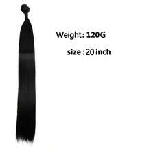 1 paquete de 120g de extensiones de cabello sintético liso, textura de cabello natural, adecuado para salones de belleza - Light Brown - Ver 3