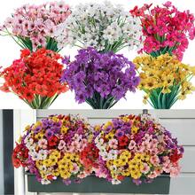 16 Bundles Outdoor Decorative Artificial Flowers, UV-Resistant Silk-Like Faux Daisy Plastic Fake Flowers Greenery, Suitable For Indoor And Outdoor Patio, Home, Door, Window Box Decoration, Multi-Color Summer Decorative Bouquet, 4 Colors Mixed - Multicolor - View 8