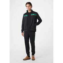 FILA Men's Zip-Up Track Jacket, Sagano Regular Taped Track Jacket, 100% Polyester, Regular Fit, Retro Urban Sport Style, Printed Logo And Tape Detail, White, Black And Brown - Black - View 7