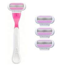 3-Layers Manual Razor For Women,Classic Razor, Shaving Set,Replacable Stainless Steel Blades,Women Shaver,Reusable Blades, Face Razor, Hair Removal, Razors For Women - Multicolor - View 9