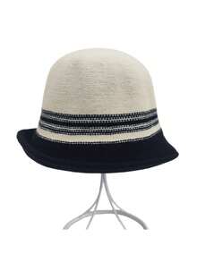 1 Pc 2024 Autumn/Winter New Elegant Retro Turn Up Brim Bucket Hat, Chic British Style Compact Look For Women Winter Outfits - Multicolor - View 19