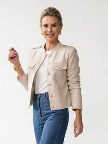 Warm Wool Coat Jacket | Stylish And Elegant Women's Jacket - Beige - View 1