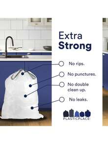 NEW 2026 Custom Fit Trash Bags, Compatible With Simplehuman Code U (Count) White Drawstring Garbage Liners 14.5-21 Gallon/ 55-80 Liter 26.5x 32 - C - 查看 5