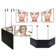 1pc 360 Degree 4-Sided Foldable Handheld Makeup Mirror, Suitable For Hairstyling, Travel And Multi-Purpose, Compact And Lightweight Design - Multicolor - View 2