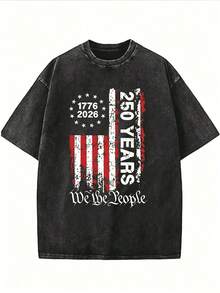250Th Anniversary USA Shirts For Men American Flag T-Shirt 4Th Of July Shirt 250 Years Birthday Patriotic Tops Camisas Para Mujer Graphic Tees Cotton Tops Women Men Camisetas Para Mujer - Đen 1 - Xem 1