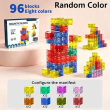 Magnetic Cube Building Blocks Colorful Multi-Color Children Preschool Montessori Sensory STEM Educational Toy DIY Creative Magnetic Construction Bricks Puzzle Game For Boys Girls 3+ Years Old Birthday Gift - Multicolor - View 14