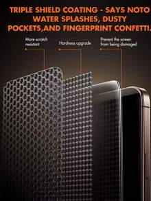 2pcs - 9H Hardness Screen Protector, Compatible With IPhone 17 Pro Max/16/15/14/13/12/11 Pro Max, Tempered Glass Material, Scratch-Resistant, Shatterproof, Drop-Resistant. Essential Phone Accessory, Waterproof, Shockproof, Scratch-Resistant, Anti-Fingerprint, Suitable For Daily Use, Office And Home. - Clear - View 6