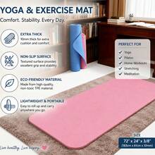 8mm Thick Cushioned Yoga Mat - Pink - View 1