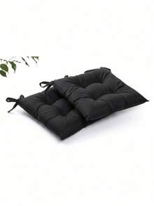2 paquetes de cojines para silla cómodos y suaves de 40*40 cm – relleno de 250g – suaves y fabricados en Turquía - Negro - Ver 1