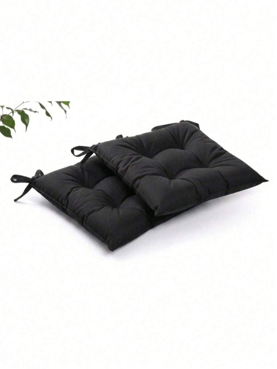 2 paquetes de cojines para silla cómodos y suaves de 40*40 cm – relleno de 250g – suaves y fabricados en Turquía - Negro - Ver 1