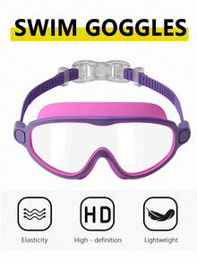 1pc Large Frame Swimming Goggles, Anti-Fog Anti-Water Silicone Earplug, Suitable For Swimming Training And Leisure, Holiday Gift For Men And Women - Multicolor - View 8