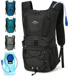 Hydration Backpack With 2L Water Bladder, 15L Lightweight Hiking Backpack For Women & Men Small Insulated Hydration Water Pack For Hiking, Running, Cycling, Biking, Black - Nhiều màu - Xem 1