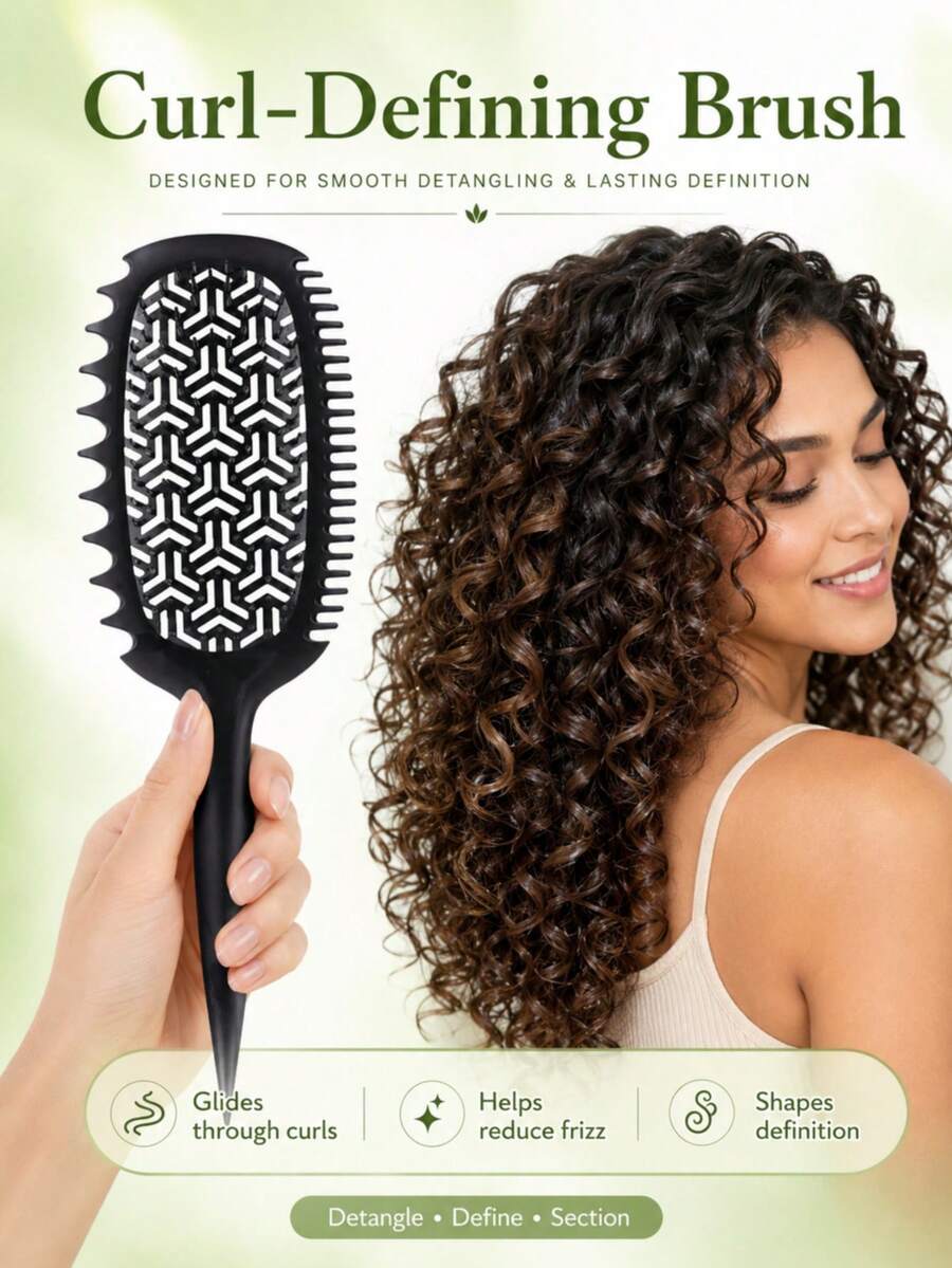 Aquaman brush 卷发梳,卷发定型梳,女士卷发造型梳,卷发梳理定型梳,减少拉扯和卷发分离,打造清晰卷度,Candybrush 设计 - 彩色 - 查看 1