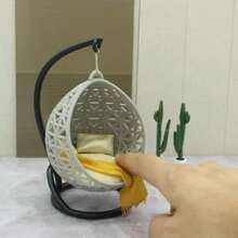 微型鞦韆椅裝飾品，可愛吊籃模型，手工居家裝飾，微縮場景裝飾 - 彩色 - 查看 1