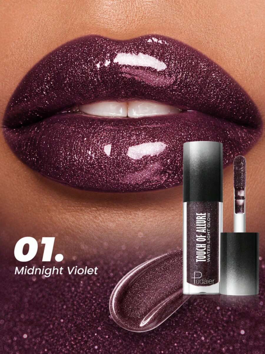 Pudaier Pearlescent Lip Gloss, High Gloss Lipstick, Moisturizing Non-Sticky Liquid Lipstick, Long-Lasting Pearlescent Lip Makeup Party Makeup Gift For Women
