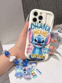 Disney Has Authorized, Phone Case - Chain Set, The Stitch Lilo & Stitch 3D Phone Case Plus A Silicone 3D Stitch Bracelet With Metallic Ring Removable Bracelet, Stitch And Angel Pattern, Compatible With Iphone17/16/15/14/13/12/11/XS/XR/X Plus Pro Max, A Stylish Cartoon Phone Case, The Perfect Gift Choice, Phone Protection, Durable Phone Cover, Great Gift For Friends And Family. - trắng - Xem 6