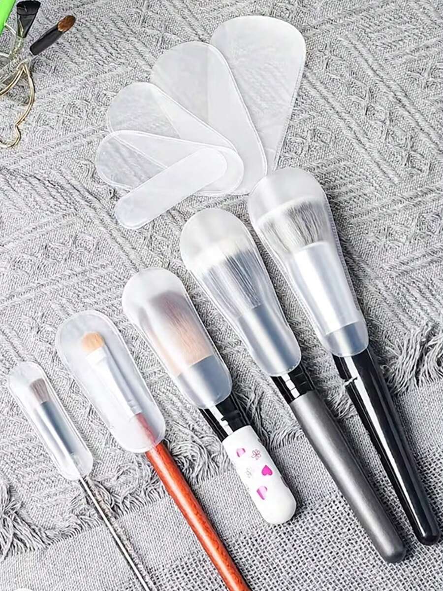Makeup Brush Protective Cover, Matte EVA Material, Dust-Proof Odorless, Portable Protective Cover - White - View 1