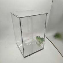 Acrylic Display Cabinet/Showcase/Glass Cabinet/Foyer Decor Dust-Proof Display Cabinet (High-Definition Thick Acrylic Module + Mirror Base), Suitable For Displaying Sculptures/Gifts/Models/Products/Building Blocks/Bags/Dolls, Various Sizes Available, Easy To Assemble - Black Background + Mirror Finish - View 11