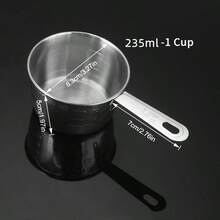 1pc Stainless Steel Dog Food Measuring Cup, Graduated Pet Food Spoon, Suitable For Cats And Dogs, Multiple Sizes Available, 60ml-235ml, 1/4 Cup~1 Cup - Multiple Specifications - View 15