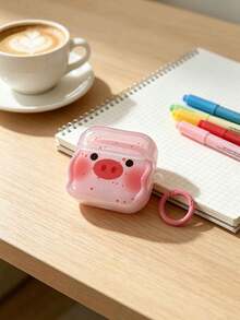 Funda suave con diseño de cerdo de pintura salpicada compatible con Apple Pro/Pro2 Auriculares inalámbricos Bluetooth, funda protectora linda para la 1ra/2da/3ra generación - Multicolor - Ver 2