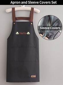 1 buah Celemek Barista Tahan Air Dua Sisi Motif Beruang NICE Warna Polos, Cocok untuk Rumah, Dapur Luar Ruangan, dan Industri Katering, Pakaian Kerja Motif Bunga - HALO - View 28