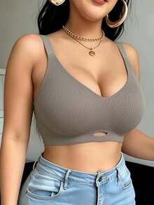 2件/組 柔軟支撐乳膠抗菌無縫胸罩，適合小胸，聚攏、側乳覆蓋、防下垂、無鋼圈女款胸罩 - 彩色 - 查看 8