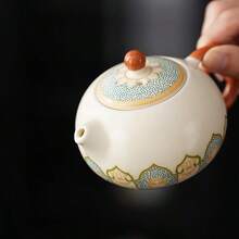 1個手工汝窯陶瓷茶壺，中式功夫茶壺，冰裂釉面 - 彩色 - 查看 4