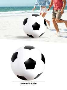 1pc Giant Inflatable Beach Ball, PVC Black And White Soccer Ball, Extra Large Inflatable Toy Suitable For Pool, Summer Beach, Pool Activities, Party, Large Game Ball - A - View 12