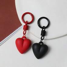 1pc Women's New Faux Cake Keychain PU Heart Key Chain Pendant Bag Charm Key Ring Best Party Gift Jewelry - Multicolor - View 2