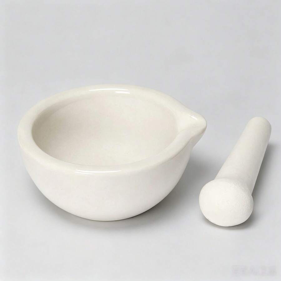 6ml Porcelain Mortar And Pestle Set, Multifunctional Herb Spice Garlic Crusher, Household Practical Kitchen Gadget - 1 - View 1