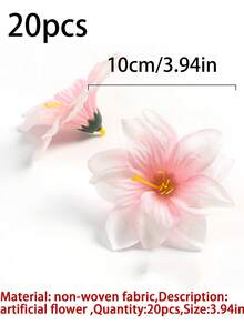 10/20入 3.94英吋人造春夏裝飾花頭，仿真絲綢百合花頭，適用於DIY手工、裝飾花環、婚禮訂婚花藝布置、客廳臥室裝飾、餐桌擺設、頭飾配件、花園居家裝飾、主題派對裝飾，四季通用 - 彩色 - 查看 15