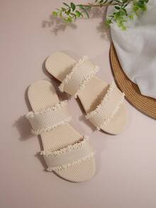 Women's Flat Beach Sandals, New Summer Casual Sandals - Beige - View 3