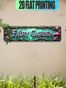 2D Flat Vintage Plant And Letter Wooden Wall Address Sign Decor - Thickened Green Background, Mushroom, Floral, Vine And Letter Patterns - Suitable For Outdoor/Decorative Use, Office And Other Spaces - A - View 3