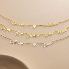 Custom 2-5 Multiple Names Personalized Family Name Necklace, Floating Names, Gift For Mom - Multicolor - View 7