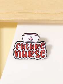 1pc Nurse Cap Letter Brooch, Alloy Oil Drop Clothing Accessory, Funny Brooch, Pin Badge, Hat Pin, Backpack Badge, Bag Charm - Multicolor - View 6