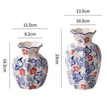 Vintage blau-weiße Porzellanvase, chinesischer Stil Hochwertige Keramik Blumenvase, Heimdekoration Mittelpunkt für frische Blumen, geeignet für Wohnzimmer und Eingangsbereich - Vase - Übersicht 7