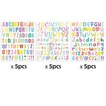 15pcs 7.6"X9" Colorful Letter Stickers, 1" Alphabet & Number Stickers, Holiday Party Decor Letters, Greeting Card Decoration, Phone Case DIY, Scrapbooking Stickers, 3 Font Styles, Multi-Color Design - Colorful Letter and Number Stickers - View 13