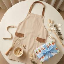 1 pièce Tablier personnalisé esthétique et sur mesure - Détails de broderie vintage crème française - Compagnon de cuisine atmosphérique convenant au style Wabi-Sabi pour la maison - Cadeau émotionnel et sincère parfait pour les moments créatifs - Multicolore - Voir 1