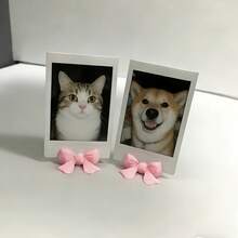 2/4/8pcs 3D Printed Pink Bow Photo Clips, Cute Bow Shaped Clips For Displaying Photos, Notes, Cards Or Warm Messages, Suitable For Creating A Cozy Bedroom Or Living Room Aesthetic Decor - Bow - View 1