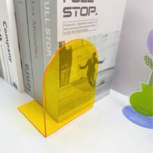1 buah/2 buah Penahan Buku Akrilik Warna-warni, Tebal, Anti Selip, Transparan, Bentuk L, Tempat Majalah dan Buku untuk Meja, Desain Tahan Lama dan Hemat Ruang yang Dapat Diatur, Cocok untuk Rumah, Kantor, Sekolah, Musim Kembali ke Sekolah (Kemasan Acak) - MultiWarna - View 8