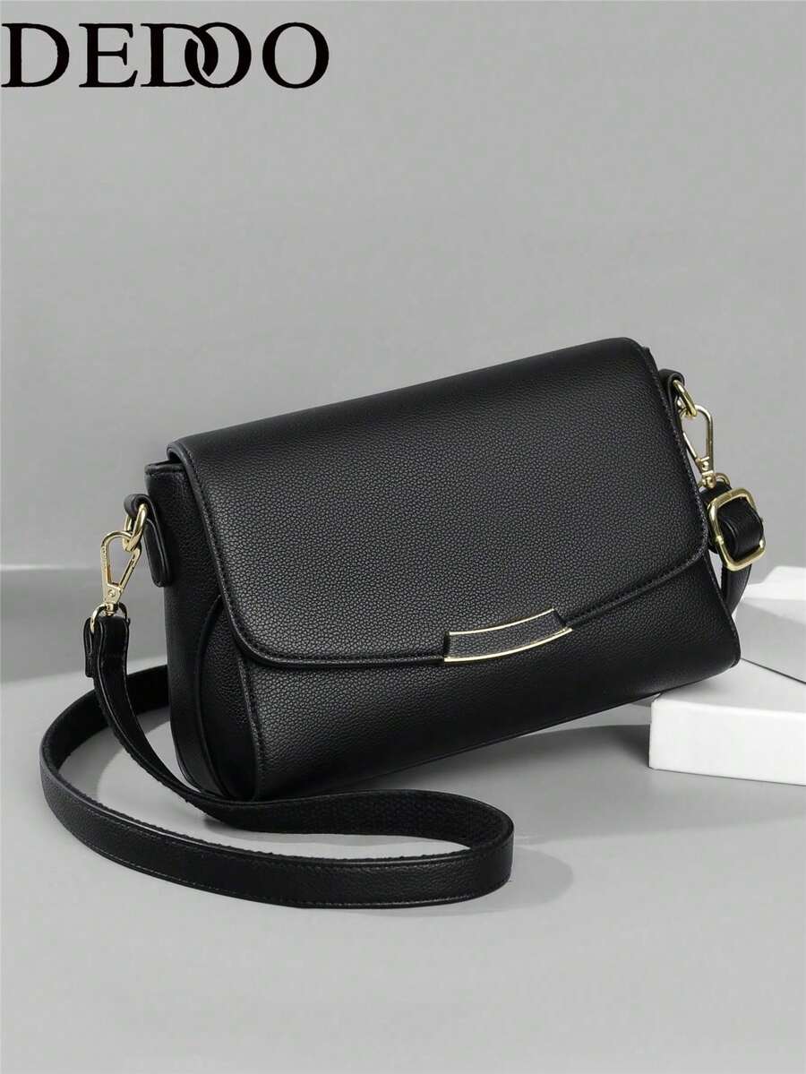Dedoo Charming Fashion Casual Multi-Functional High-End Texture Crossbody Small Square Bag - Black - View 1
