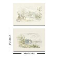Bộ 1/2 tấm tranh in canvas phong cảnh đồng quê vintage mộc mạc có khung/không khung, hình cây cầu hồ trang trại phong cách Cottagecore, tranh treo tường trang trí hành lang lối vào, phòng khách, phòng ngủ, decor nhà hiện đại - A - Xem 19