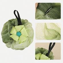 1 Piece Color Block Bath Sponge, High Appearance Level Soft Two-Tone Flower Bath Ball, Foaming Body Scrubber Bath Sponge Ball, Home Bathroom Bath Flower Shower Ball, Soft Not Easy To Fall Apart Bath Flower Ball - A - View 6